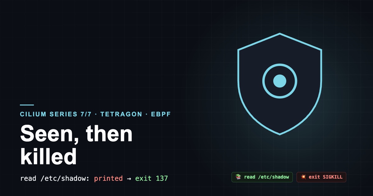 What Is Tetragon? What It Solves, What You Gain, and a Kubernetes Lab That Kills a Process Before It Reads a Secret - Security yazısının kapak görseli